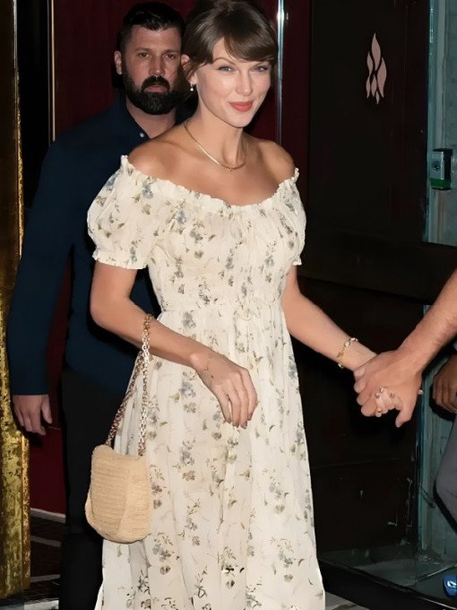 Taylor Swift Floral yellow Dress NYC Date Night