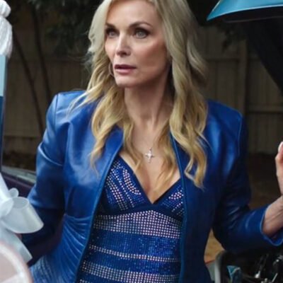Michelle Pfeiffer Blue Leather Jacket
