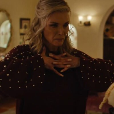 Michelle Pfeiffer Burgundy Sweater s1 s0 26