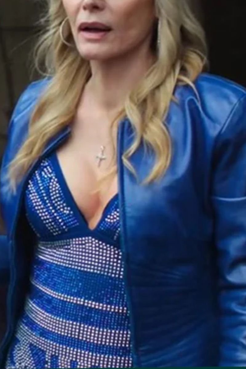 Michelle Pfeiffer Blue Leather Jacket