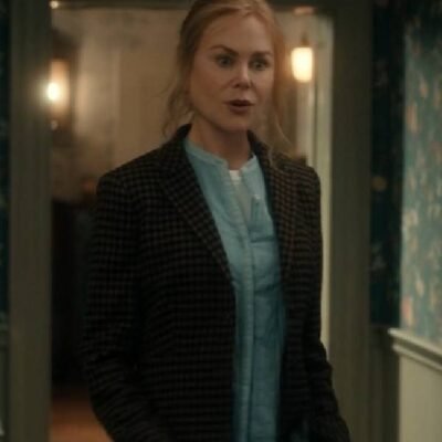 Nicole Kidman Brown Houndstooth Blazer
