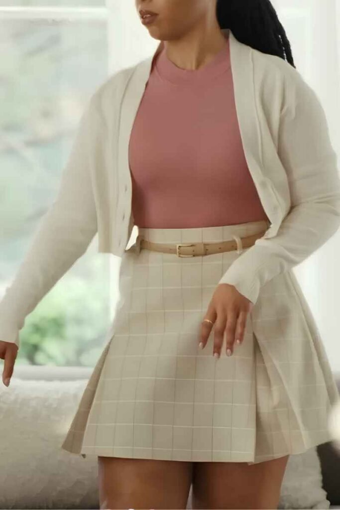 Chloe Beige Check Mini Skirt
