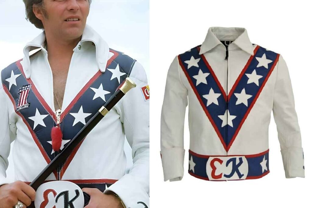 Evel Knievel White Leather Jacket
