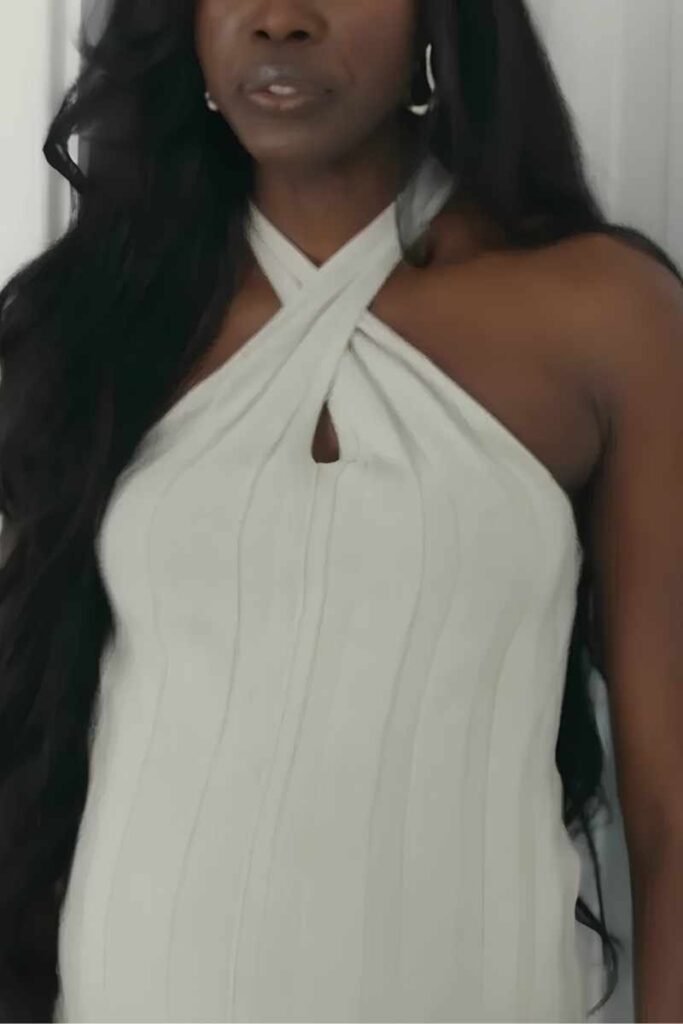 Diop Beige Halter Midi Dress