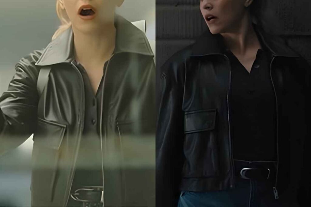 Elizabeth Banks Biker Leather Jacket
