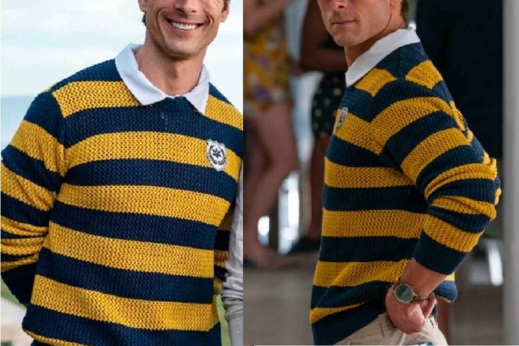 Glen Powell Striped Sweatshirt