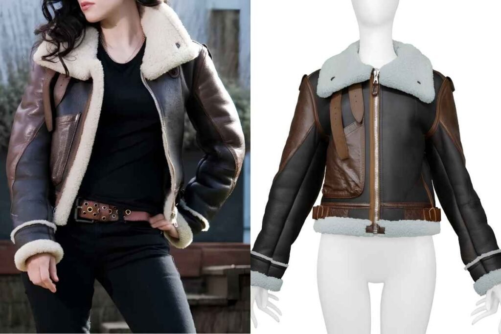Katie McGrath Shearling Leather Jacket
