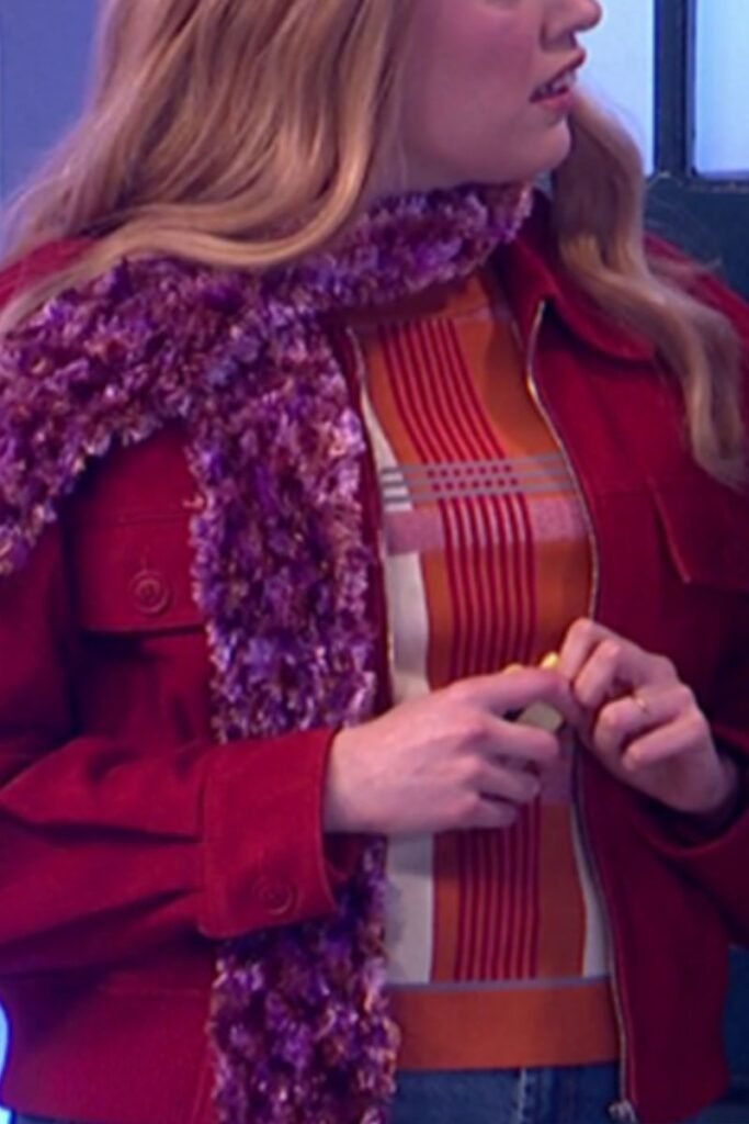 Aimee Lou Wood Red Suede Jacket