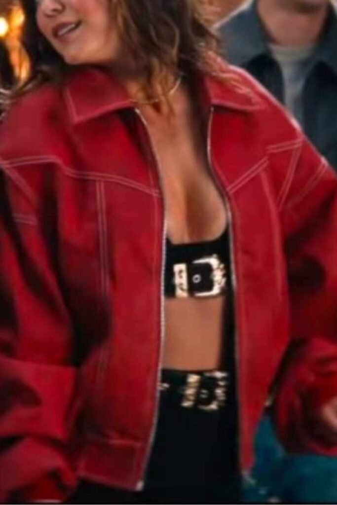 Allie Hayes Red Bomber Jacket