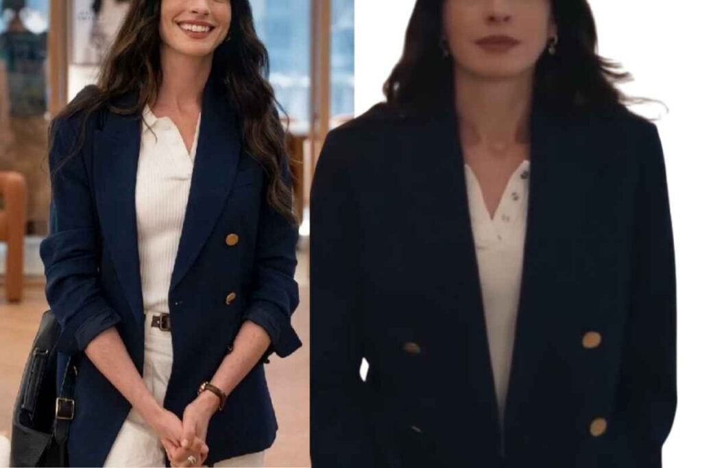 Anne Hathaway Double-Breasted Blazer
