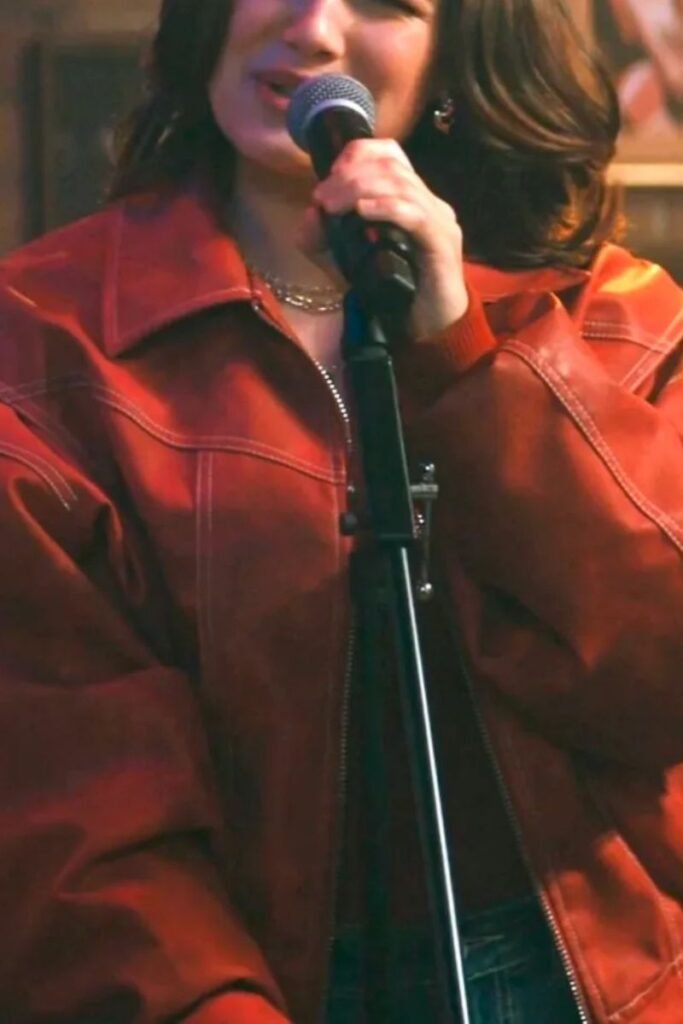Ella Bright Lioness Vista Crimson Red Oversized Bomber Jacket