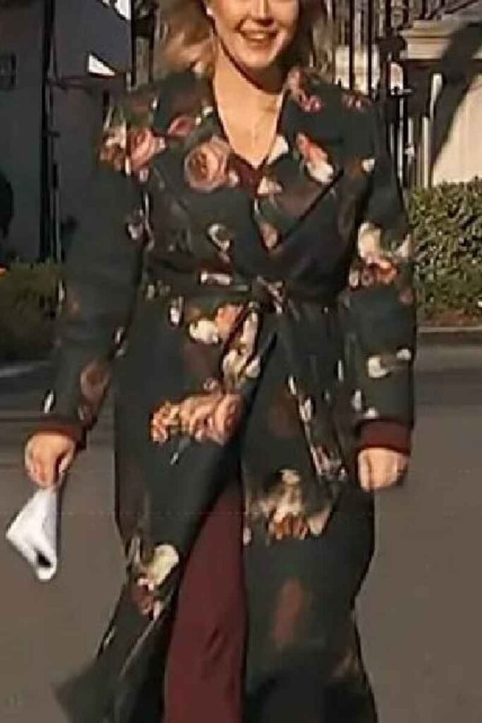 Karoline Leavitt Black Floral Coat