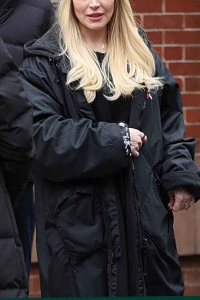Lindsay Lohan Black Coat