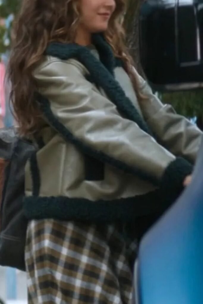 Mika Abdalla Baum und Pferdgarten Birdie Green Shearling Leather Jacket