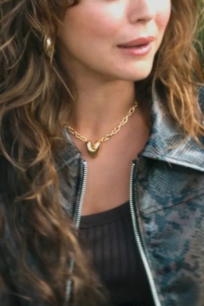 Mika Abdalla Oliver Bonas Kacey Gold Puffy Heart Necklace