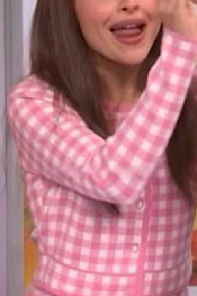 Sabrina Carpenter Pink Cardigan