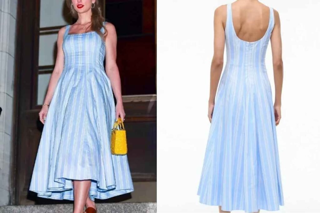 Swiftie Pinstripe Blue Dress