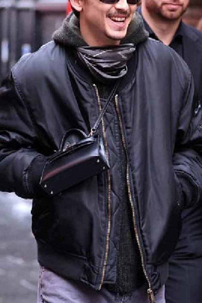 Timothee Chalamet Black Bomber Jacket