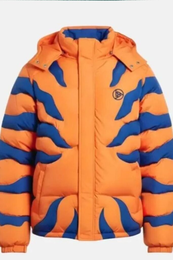 Warm Digimon Greymon Orange Puffer Jacket
